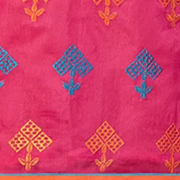 MANVAA Ethnic Motifs Embroidered Thread Work Chanderi Cotton Unstitched Dress Material image 3