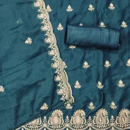 LeeliPeeri Designer Embroidered Unstitched Dress Material image 3