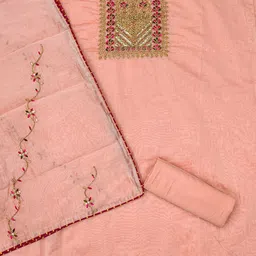 LeeliPeeri Designer Embroidered Unstitched Dress Material image 4