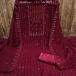 Panzora Embroidered Unstitched Dress Material image 2