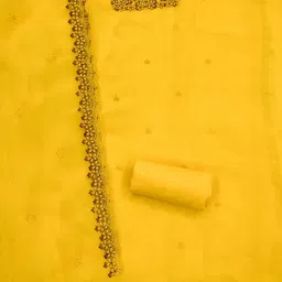 KALINI Floral Embroidered Organza Unstitched Dress Material image 3