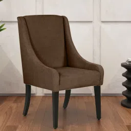 casacraft from pepperfry Piero Fabric Dining Chair In Chestnut Brown Colour image 1