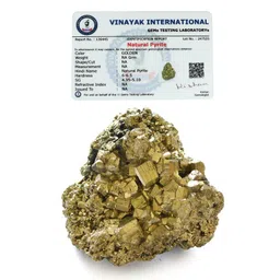 Crystu AAA Natural Certified Pyrite Rough Stone | Pyrite Stone Original | Pyrite Raw Stone | Pyrite Raw Cluster from Peru | Weight 125 gram image 1
