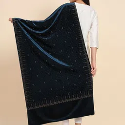 Pashmoda Crystal Work Velvet Shawl image 4