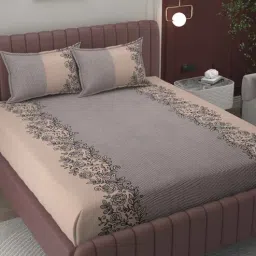 bromwick Multicolors Floral 200 TC Microfiber King Sized Double Bedsheet with 2 Pillow Covers-picture-31
