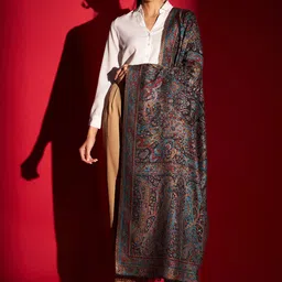 Zamour Ethnic Motifs Printed Kani Shawl image 4