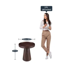 expressionist by mohanbir Rossoi End Table In Dark Walnut Finish image 2