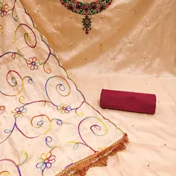 MANVAA Embroidered Unstitched Dress Material image 4