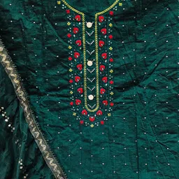 SHADOW & SAINING Ethnic Motifs Embroidered Sequinned Unstitched Dress Material image 3