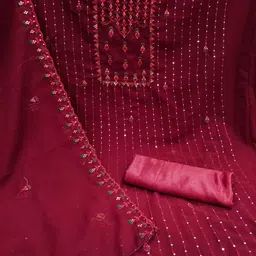 Panzora Embroidered Unstitched Dress Material image 4