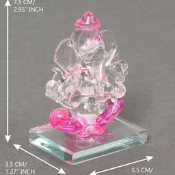 Pink Polyresin Ganesha Idol By eCraftIndia image 5