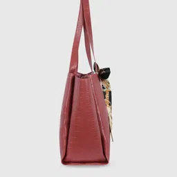 Bagsy Malone Animal Textured Structured Tote Bag with Bow Detail image 5