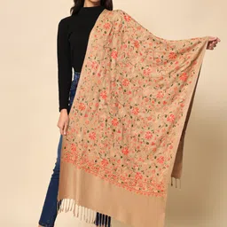 HERE&NOW Women Beige Embroidered Shawl image 2