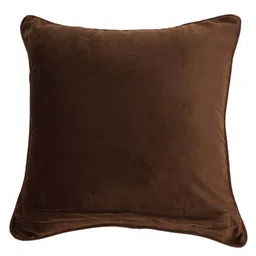 Dark Grey Solid Velvet 12 x 12 Inches Cushion Cover by Zeba image 3