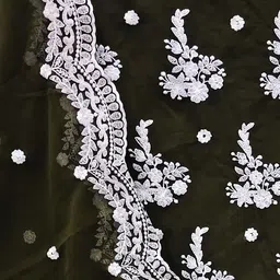 SHADOW & SAINING Embroidered Silk Georgette Unstitched Dress Material image 4