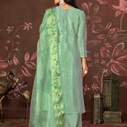 MANVAA Ethnic Motifs Woven Design Beads & Stones Unstitched Dress Material image 4