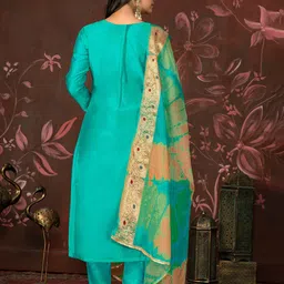 MANVAA Embellished Unstitched Dress Material image 3