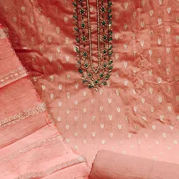 KALINI Woven Design Beads and Stones Unstitched Dress Material image 2