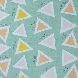 KLOTTHE Green & Yellow Geometric 300 TC Single Bedsheet with 1 Pillow Cover image 4