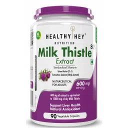 HealthyHey Milk Thistle Extract 600 mg, 90 Vegetable Capsules - 25:1 (Silymarin Marianum) - Milk Thistle Supplement-image-77