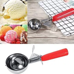 BLLUEX Stainless Steel Cookie Scoop for Baking, Multipurpose Melon Baller, Meatball Spring Scoops, Perfect Portion Sizes, Easy Food (RED) image 4