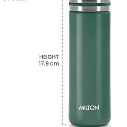 Milton Shiny Green Stainless Steel Thermosteel Insulated Water Bottle-300 ml image 3