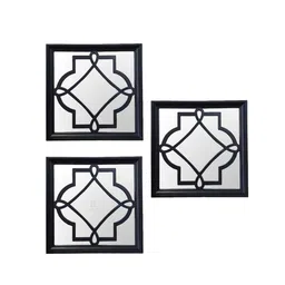 art street Plastic Square Wall Mirror In Black image 2