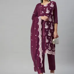 MANVAA Embroidered Unstitched Dress Material image 5