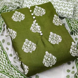 KALINI Ethnic Motifs Printed Unstitched Dress Material image 2