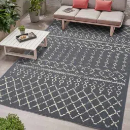 priyate Grey Persian Polypropylene 8 ft x 10 ft Machine Made Carpet-picture-28