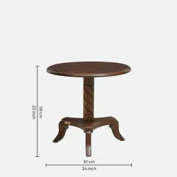 amberville from pepperfry Stalley Sheesham Wood Round Coffee Table in Scratch Resistant Provincial Teak Finish image 2