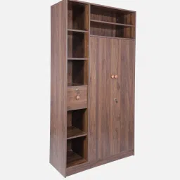 casacraft from pepperfry Tree 2 Door Wardrobe In Walnut Finish With Storage image 4