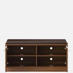 a globia creations Mini Shoe Rack with Seating in Walnut & Brown Finish image 5
