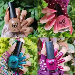 MI FASHION Set Of 4 High Shine Ultra High Glass HD 3D Long Lasting Nail Polish 60 ML image 2