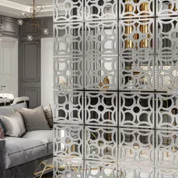planet decor Static Kria (Set Of 10) Silver Colour Acrylic Hanging Room Divider-picture-26