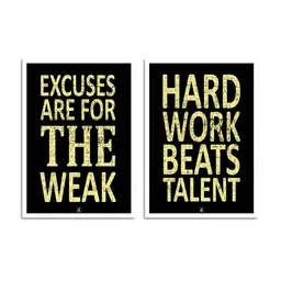 Art Street Set Of 2 Motivational Art Prints Hard Work Beats Talent Wall Art image 4