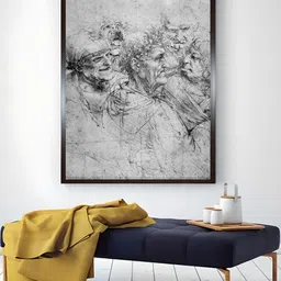 The Art House Grey & Black Study Of Five Grotesque Heads Wall Art-image-75