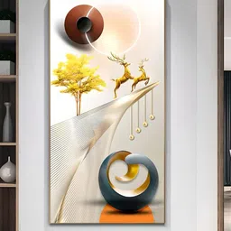 THE HANDMADE FLAIR White & Yellow Wooden Framed Canvas Painting Wall Art-picture-39