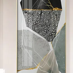 THE HANDMADE FLAIR Grey & Black Marble Effect Framed Painting Wall Art-picture-21