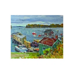 Inephos Green & Blue Saying Goodbye Canvas Wall Painting-picture-21