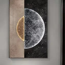 THE HANDMADE FLAIR Black & White Sun Moon Abstract Wooden Paintings Wall Art-image-17