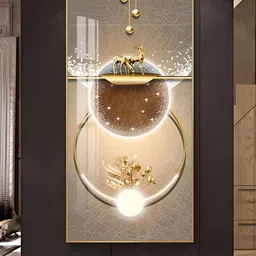 THE HANDMADE FLAIR Gold-Toned & Grey Abstract Wooden Wall Art-picture-35