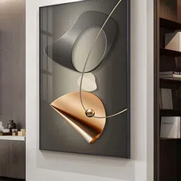 THE HANDMADE FLAIR Grey & Brown Abstract Framed Painting Wall Art-picture-17