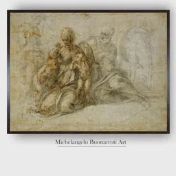 The Art House Brown & White Saint John the Baptist Wooden Framed Painting Wall Art-image-45