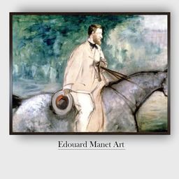 The Art House Green The Painter Guillaumin on Horseback Wooden Framed Painting Wall Art-picture-33