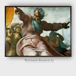 The Art House Green & White The Sistine Chapel Wooden Framed Canvas Painting Wall Art-image-43
