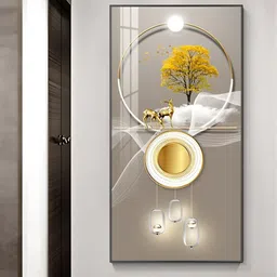 THE HANDMADE FLAIR Gold Toned Circle Of Light Nordic Abstract Auspicious Wall Art-picture-25