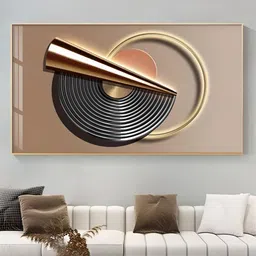 THE HANDMADE FLAIR Black & Gold-Toned 1 Piece Wood Modern Aesthetics Painting Wall Art-image-3