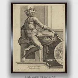 The Art House Black Figure from the Sistine Chapel Wooden Framed Painting Wall Art-image-47