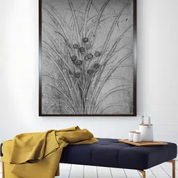 The Art House Grey Flowering Rushes Floral and Botanical Painting Wall Art-image-48